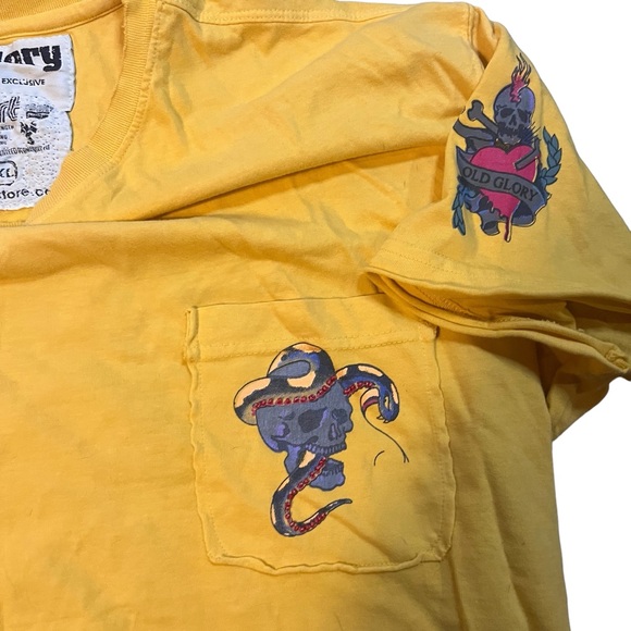 Old Glory T Shirt OGT Brand Exclusive Yellow Beaded T Shirt - Picture 6 of 6